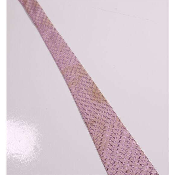 Paul Stuart Pink Polka Dots Jacquard Silk Necktie Tie Stained - Picture 6 of 7